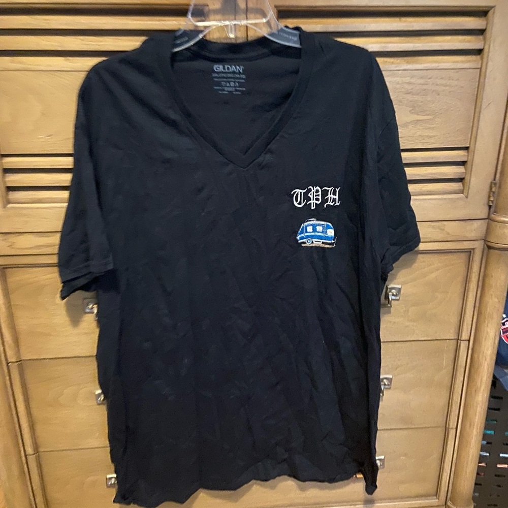Black tee with embroidery